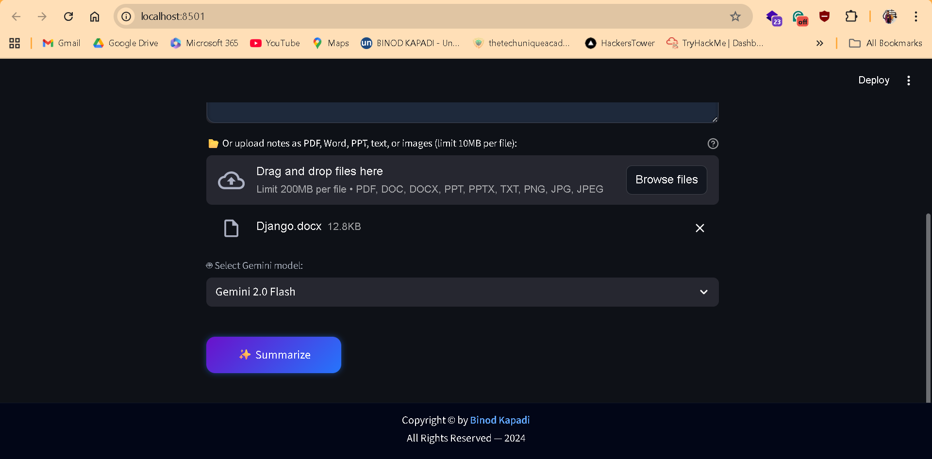 Notes_summarizer screenshot 4
