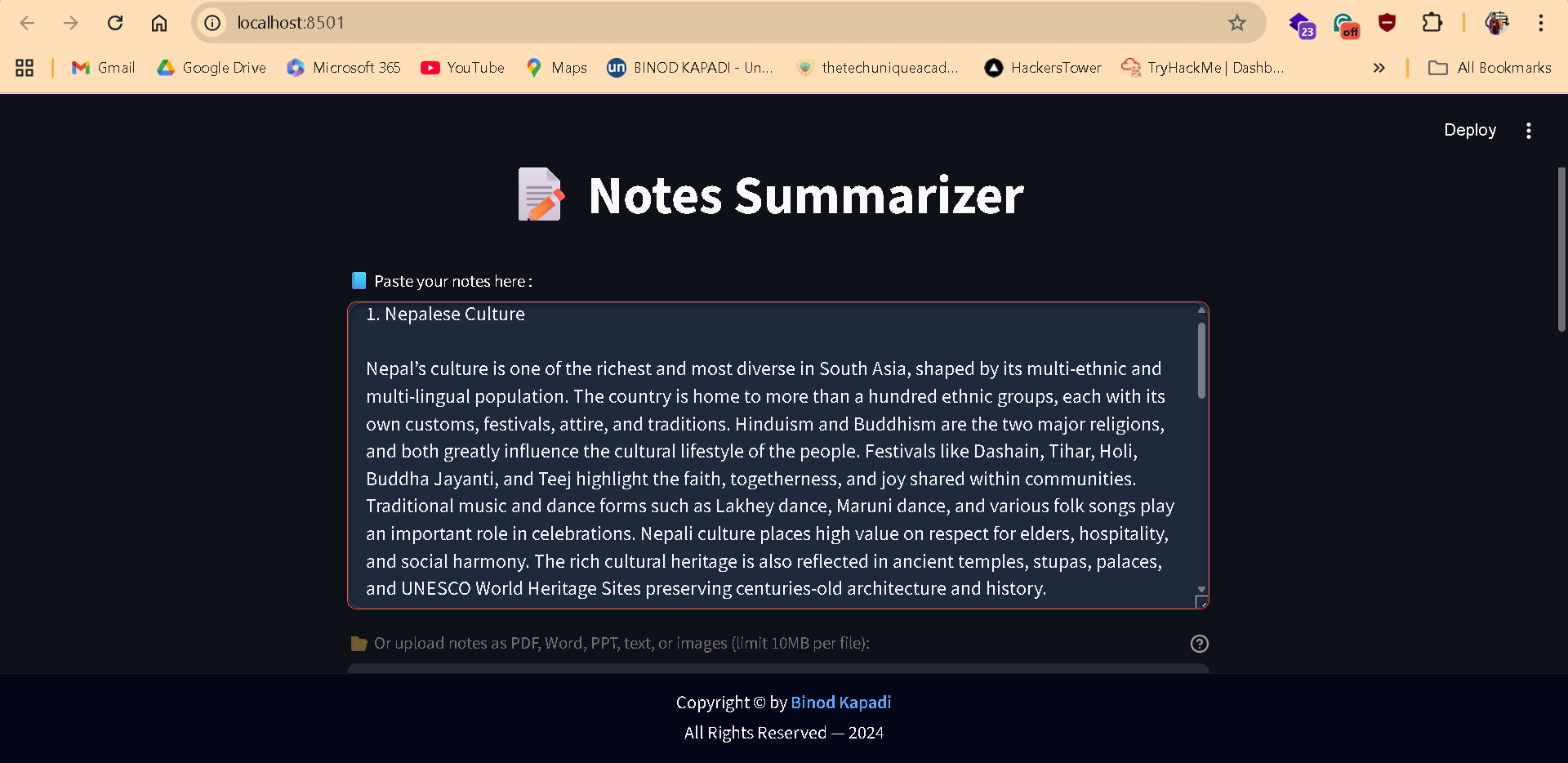 Notes_summarizer screenshot 7