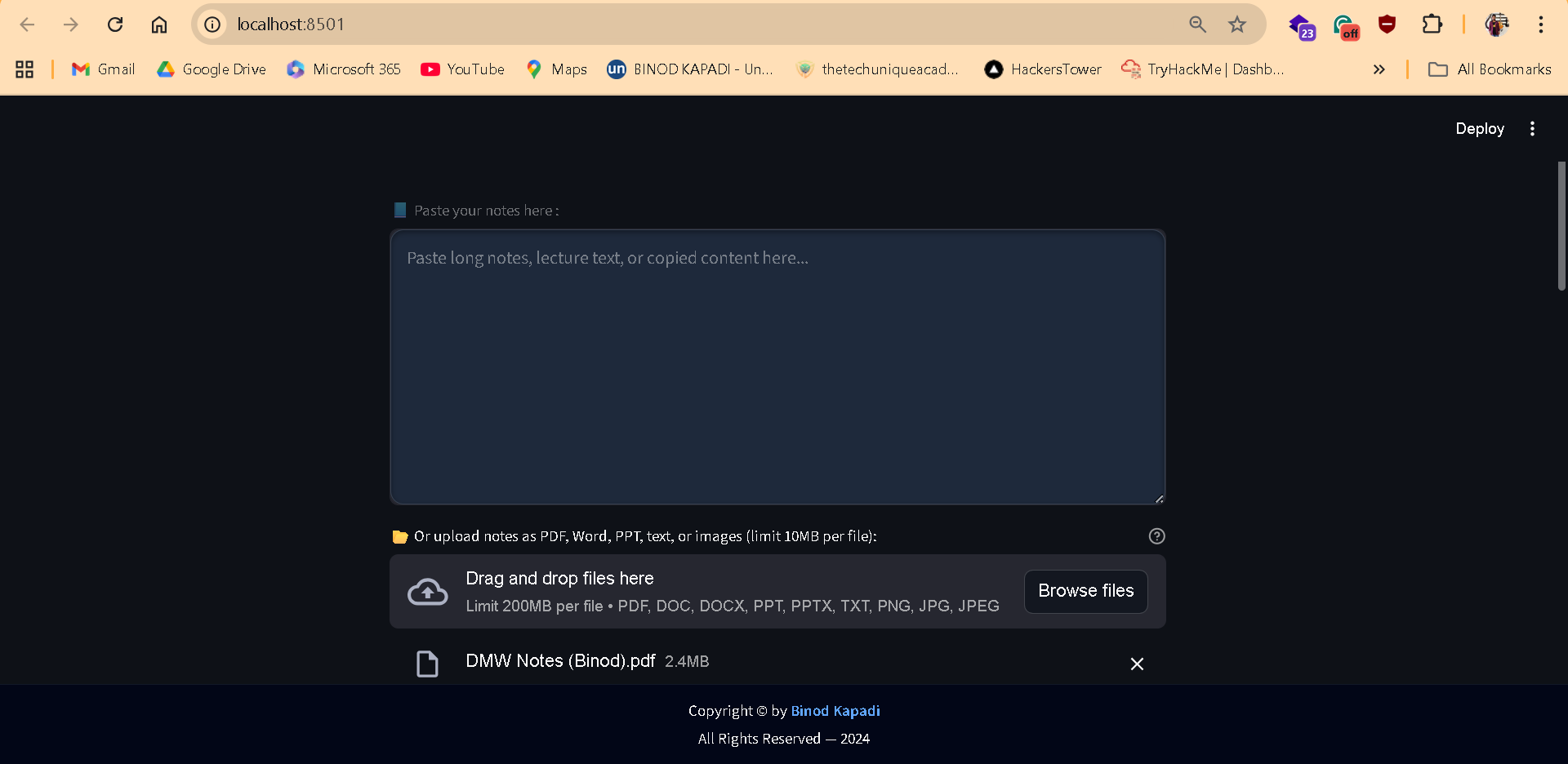 Notes_summarizer screenshot 9