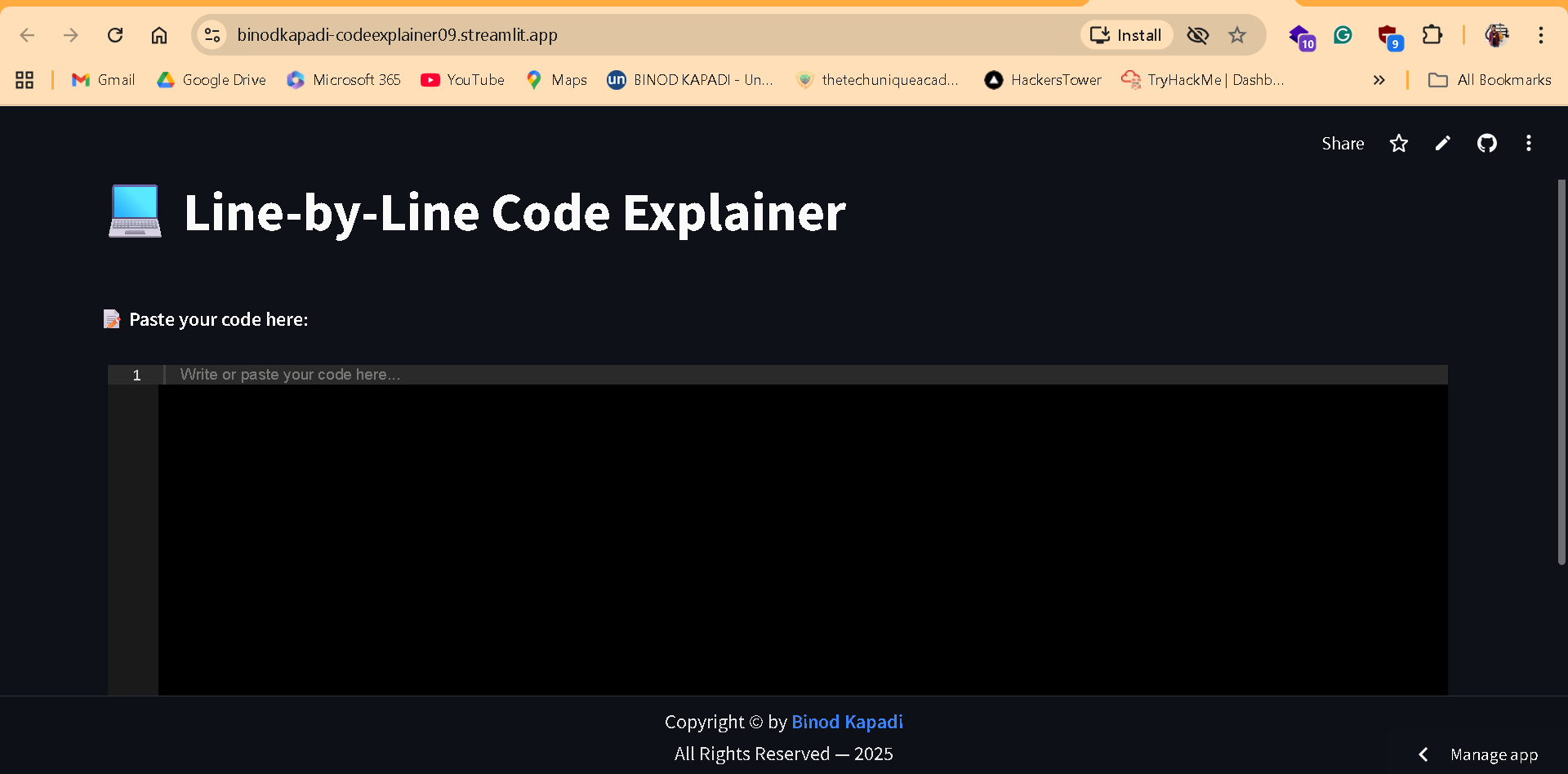Codeexplainer screenshot 1