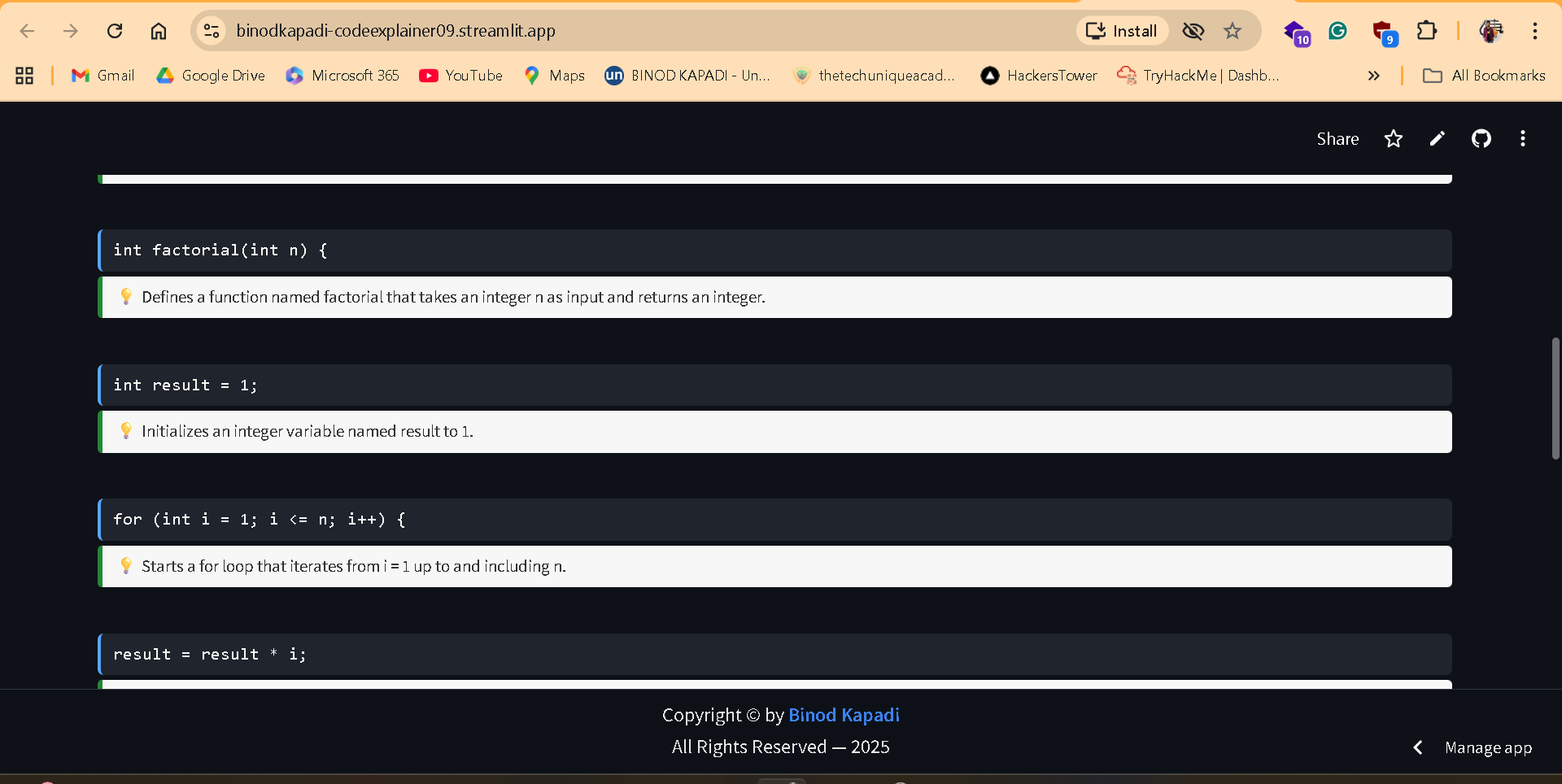 Codeexplainer screenshot 10