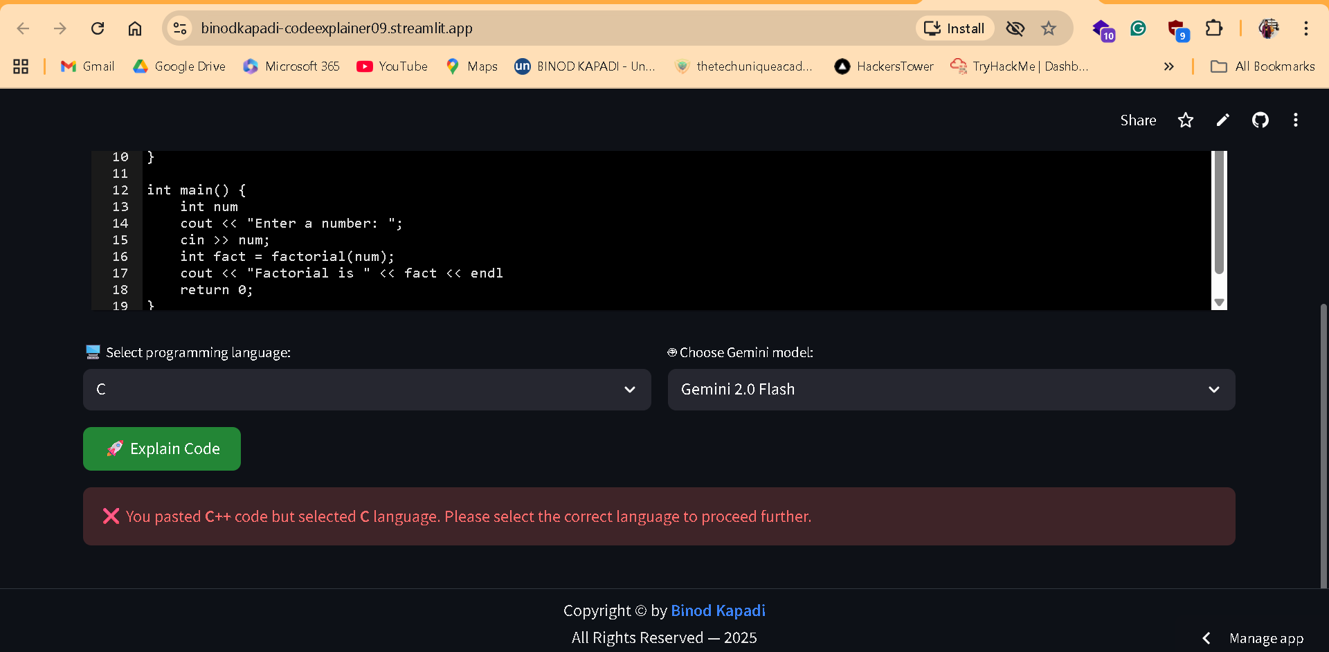 Codeexplainer screenshot 5