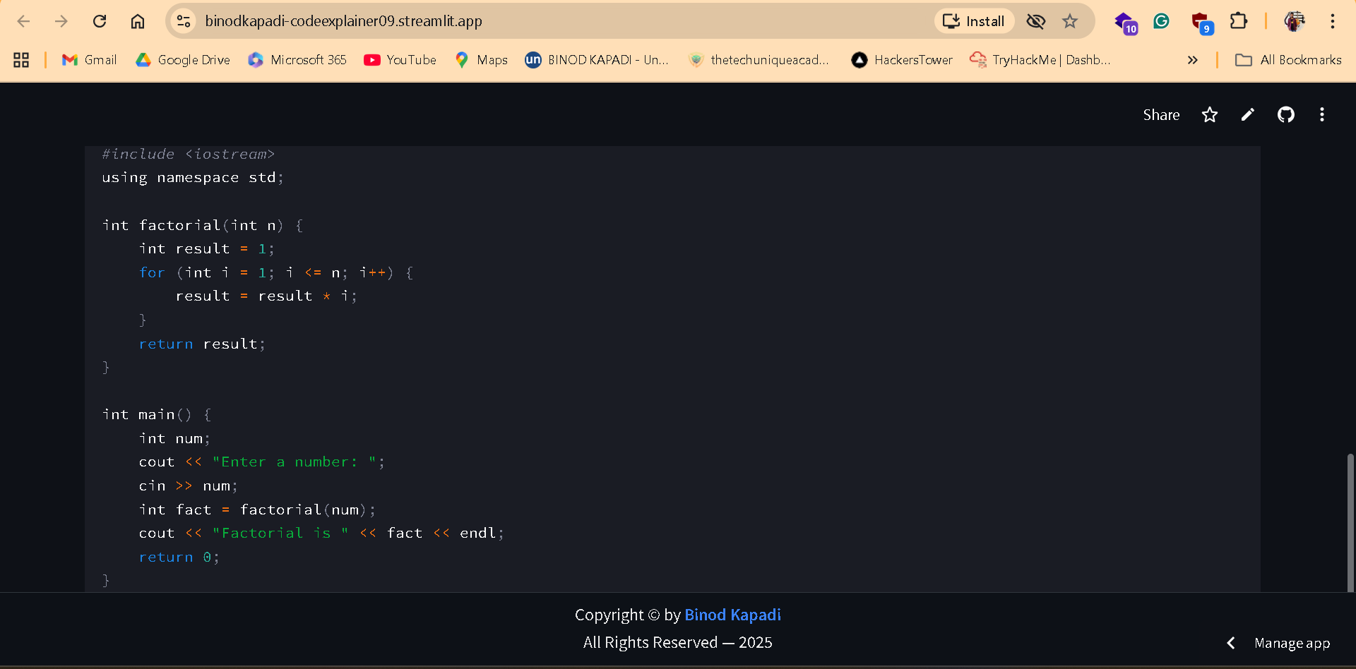 Codeexplainer screenshot 8